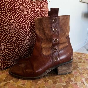 Donald J Pliner Studded Leather Western Boots